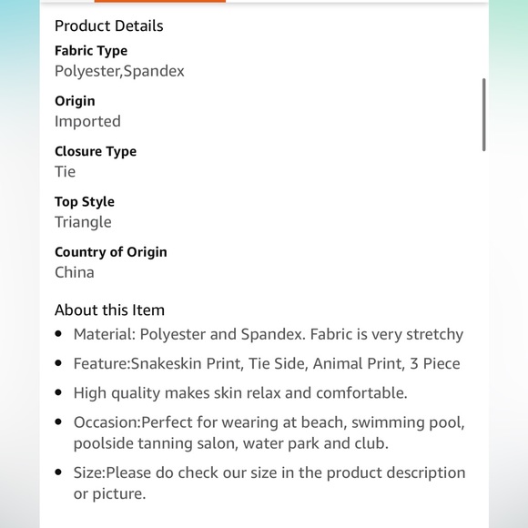 Snakeskin Print 3pc Bikini 👙 NEVER WORN - Picture 6 of 7